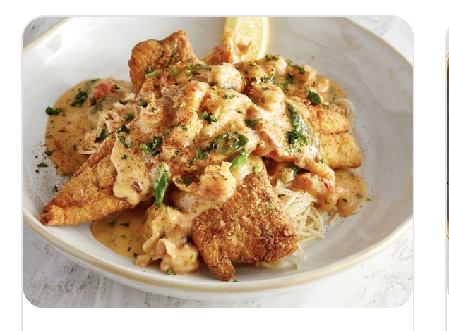 Fried Redfish with Crawfish Cream