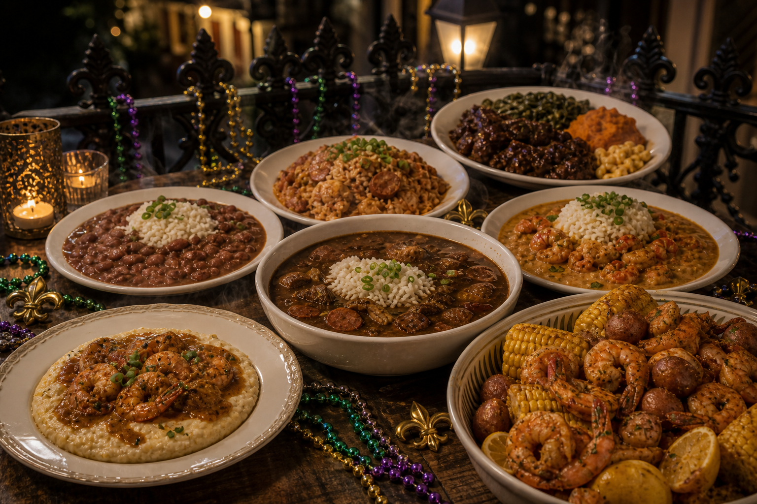 Seven New Orleans meals on the table